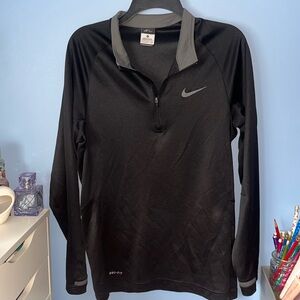 Black Nike dry fit quarter zip collared shirt
